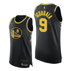 Warriors #9 Andre Iguodala Black City Edition 2022 Champions Jersey 75th Season Authentic