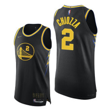 Warriors #2 Chris Chiozza Black City Edition 2022 Champions Jersey 75th Season Authentic
