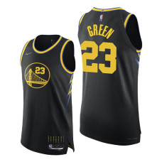 Warriors #23 Draymond Green Black City Edition 2022 Champions Jersey 75th Season Authentic