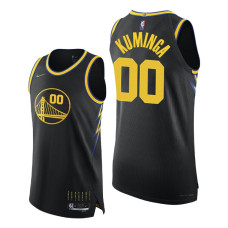 Warriors #00 Jonathan Kuminga Black City Edition 2022 Champions Jersey 75th Season Authentic