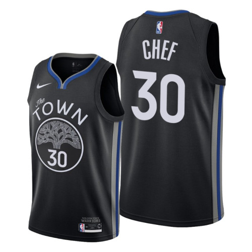 Stephen Curry Warriors #30 Chef Nickname 2022 Champions Jersey Black Stephen Curry Warriors #30 Chef Nickname 2022 Champions Jersey Black