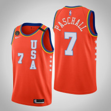 Golden State Warriors Eric Paschall #7 2020 NBA Rising Star USA Team Orange Jersey