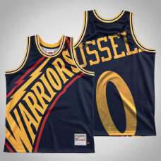 Men's Warriors D'Angelo Russell #0 Navy Big Face Swingman Mitchell & Ness HWC Jersey