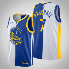 Men's Golden State Warriors Eric Paschall #7 White Blue Split Jersey