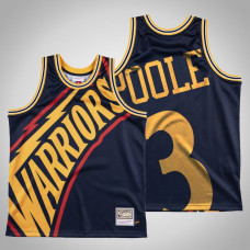 Men's Warriors Jordan Poole #3 Navy Big Face Swingman Mitchell & Ness HWC Jersey