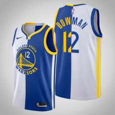 Men's Golden State Warriors Ky Bowman #12 White Blue Split 2022 Champions Jersey