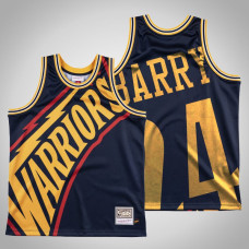 Men's Warriors Rick Barry #24 Navy Big Face Swingman Mitchell & Ness HWC 2022 Champions Jersey