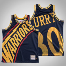Men's Warriors Stephen Curry #30 Navy Big Face Swingman Mitchell & Ness HWC 2022 Champions Jersey