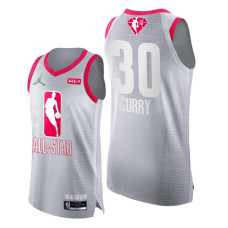 2022 All-Star Warriors #30 Stephen Curry Grey Red 2022 Champions Jersey NBA 75th Authentic