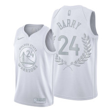 Rick Barry #24 Platinum Limited Warriors Glory Retired White 2022 Champions Jersey