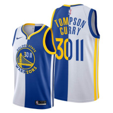 Stephen Curry Thompson Splash Brothers Jersey Warriors Split Edition Royal White