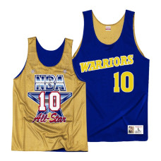 Tim Hardaway Reversible Mesh Hardwood Classics 1990-91 Warriors Gold Blue Tank