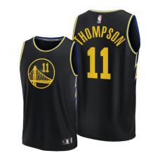 Golden State Warriors Klay Thompson Black NBA75th City Edition 2022 Champions Jersey Replica