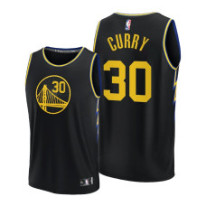 Golden State Warriors Stephen Curry Black NBA75th City Edition 2021-22 Jersey Replica