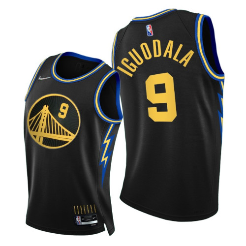 Warriors #9 Andre Iguodala 2021-22 City Edition Black Jersey NBA 75th Season Warriors #9 Andre Iguodala 2021-22 City Edition Black Jersey NBA 75th Season