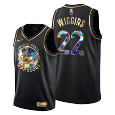 Warriors #22 Andrew Wiggins 2021-22 Diamond Logo Black Jersey NBA 75th Season