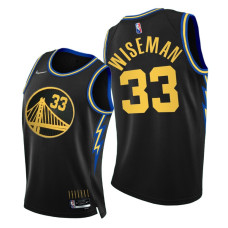 Warriors #33 James Wiseman 2021-22 City Edition Black Jersey NBA 75th Season