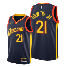 Jeff Dowtin Jr. #21 Golden State Warriors City Edition Navy 2022 Champions Jersey