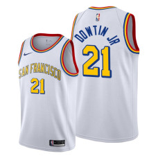 Jeff Dowtin Jr. #21 Golden State Warriors Classic Edition White 2022 Champions Jersey
