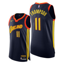Warriors #11 Klay Thompson Navy 2020-21 Authentic City Edition Jersey Player