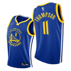 Warriors #11 Klay Thompson 75th Diamond Anniversary Royal 2022 Champions Jersey Icon Edition