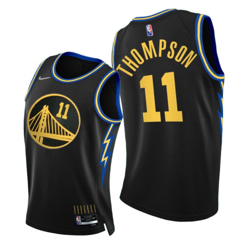 Warriors #11 Klay Thompson 2021-22 City Edition Black Jersey NBA 75th Season Warriors #11 Klay Thompson 2021-22 City Edition Black Jersey NBA 75th Season
