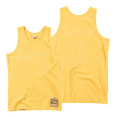 Klay Thompson Golden State Warriors Washed Out Yellow 2022 Champions Jersey