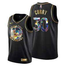 Warriors #30 Stephen Curry 2021-22 Diamond Logo Black Jersey NBA 75th Season