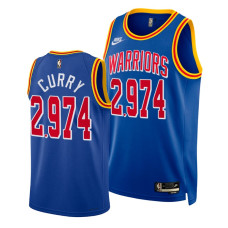 Golden State Warriors #30 Stephen Curry Royal NBA all-time 3-point king Jersey 2974