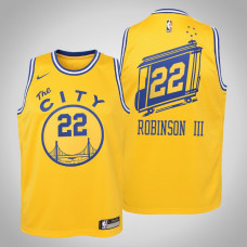 Youth Glenn Robinson III Golden State Warriors #22 Hardwood Classics Yellow 2020 Season Jersey