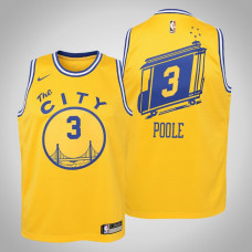Youth Jordan Poole Golden State Warriors #3 Hardwood Classics Yellow Season 2022 Champions Jersey