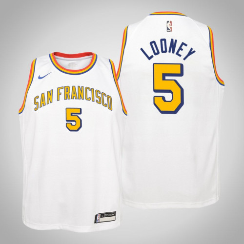 Youth Kevon Looney Golden State Warriors #5 Hardwood Classics White Season 2022 Champions Jersey Youth Kevon Looney Golden State Warriors #5 Hardwood Classics White Season 2022 Champions Jersey