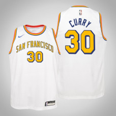 Youth Stephen Curry Golden State Warriors #30 Hardwood Classics White Season 2022 Champions Jersey