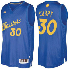 Golden State Warriors #30 Stephen Curry Royal Christmas Jersey