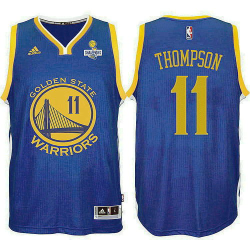 Golden State Warriors #11 Klay Thompson Royal Champions 2022 Champions Jersey Golden State Warriors #11 Klay Thompson Royal Champions 2022 Champions Jersey