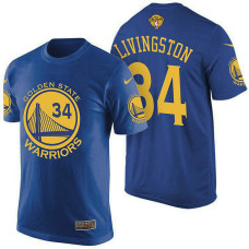 Golden State Warriors #34 Shaun Livingston Blue Finals T-Shirt Golden State Warriors #34 Shaun Livingston Blue Finals T-Shirt