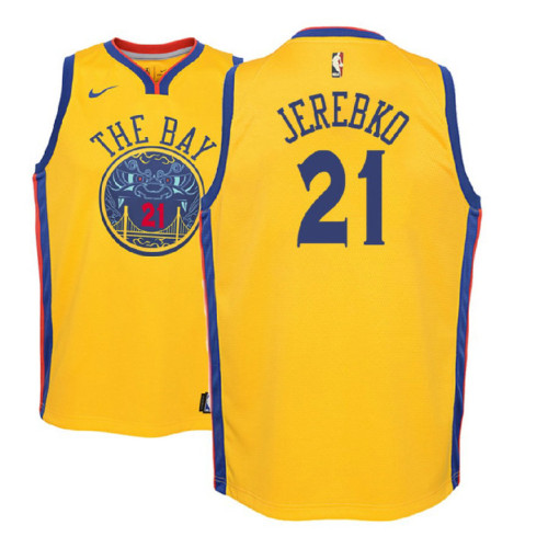 Youth Golden State Warriors #21 Jonas Jerebko Gold City 2022 Champions Jersey Youth Golden State Warriors #21 Jonas Jerebko Gold City 2022 Champions Jersey