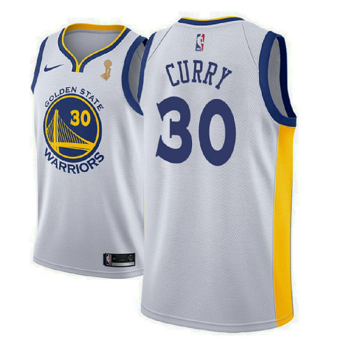 سوني  ابيض Golden State Warriors #30 Stephen Curry White Champions Jersey سوني  ابيض