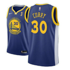 2018 NBAChampions Patch Stephen Curry Golden State Warriors Blue Jersey
