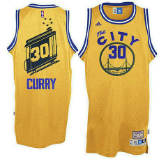 Golden State Warriors #30 Stephen Curry Yellow  Hardwood Classics Jersey
