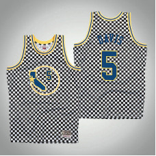 Golden State Warriors #5 Baron Davis White Checkerboard 2022 Champions Jersey