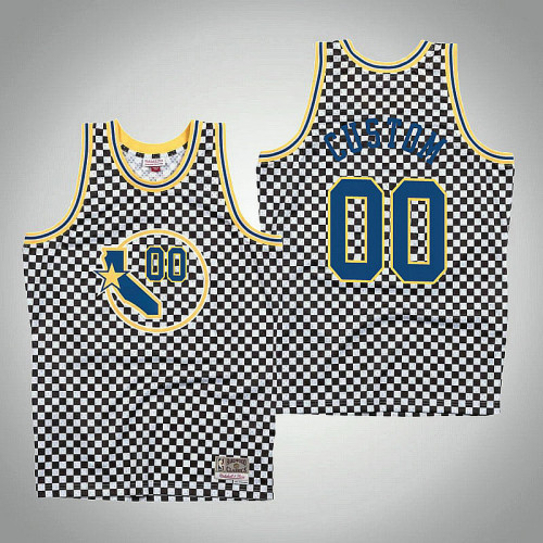 Golden State Warriors #00 Custom White Checkerboard 2022 Champions Jersey Golden State Warriors #00 Custom White Checkerboard 2022 Champions Jersey