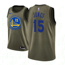 Golden State Warriors #15 Damian Jones Military Camo Fashion Jersey