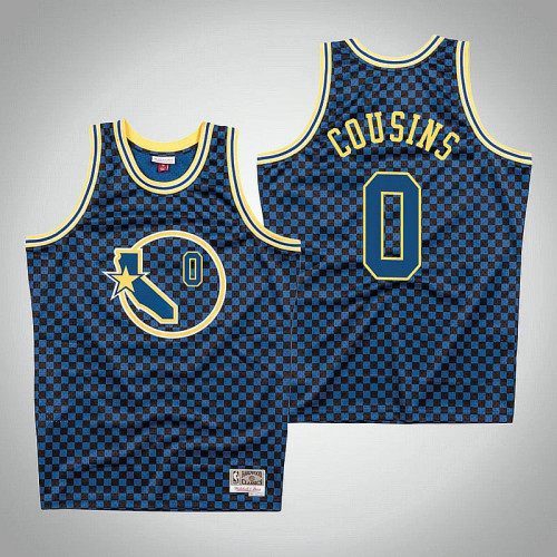 Golden State Warriors #0 DeMarcus Cousins Royal Checkerboard 2022 Champions Jersey Golden State Warriors #0 DeMarcus Cousins Royal Checkerboard 2022 Champions Jersey