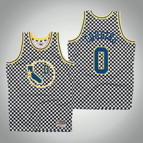 Golden State Warriors #0 DeMarcus Cousins White Checkerboard Jersey Golden State Warriors #0 DeMarcus Cousins White Checkerboard Jersey