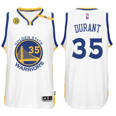 Golden State Warriors Kevin Durant Home White 70th Anniversary 42 Patch 2022 Champions Jersey