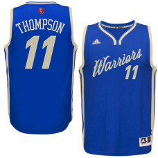 Golden State Warriors #11 Klay Thompson Blue Christmas 2022 Champions Jersey Golden State Warriors #11 Klay Thompson Blue Christmas 2022 Champions Jersey