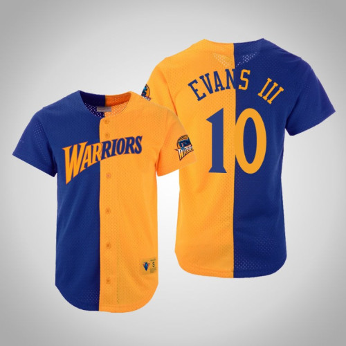 Jacob Evans III Golden State Warriors #10 Split Mesh Button 2022 Champions Jersey Jacob Evans III Golden State Warriors #10 Split Mesh Button 2022 Champions Jersey