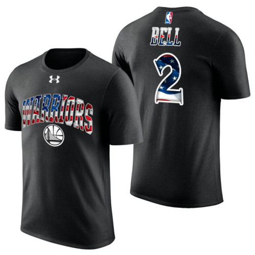 Golden State Warriors #2 Jordan Bell Black Independence Day T-Shirt Golden State Warriors #2 Jordan Bell Black Independence Day T-Shirt