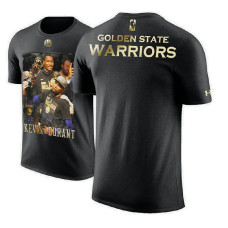 Golden State Warriors #35 Kevin Durant Black Performance T-Shirt